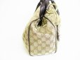 Photo3: GUCCI GG Brown Canvas Brown Leather Hand Bag Tote Bag Purse #8485