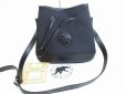 Photo1: HUNTING WORLD Black Canvas Leather Crossbody Bag Purse #8514 (1)