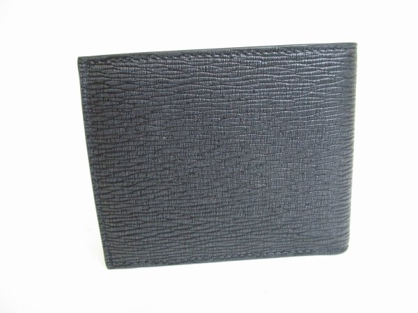 Photo2: Salvatore Ferragamo Gancini Black Leather Bifold Wallet #8524