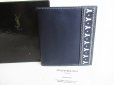 Photo1: Yves Saint Laurent YSL Navy Marine Leather Bifold Wallet #8535 (1)