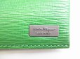 Photo11: Salvatore Ferragamo Green Navy Blue Leather Bifold Long Wallet #8540