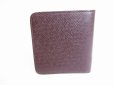 Photo2: LOUIS VUITTON Taiga Bordeaux Leather Round Zip Bifold Wallet #8564 (2)