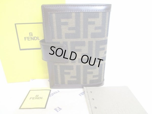 Photo1: FENDI Zucca Canvas Document Holders Small Ring Agenda Cover #8570