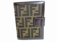 Photo2: FENDI Zucca Canvas Document Holders Small Ring Agenda Cover #8570 (2)