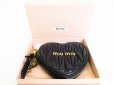 Photo12: miu miu Materasse Black Leather Heart Motif Coin Purse #8571