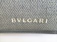 Photo12: BVLGARI Weekend PVC Canvas Leather Gray Business Card Case  #8584