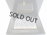 Yves Saint Laurent YSL White Black Leopard Steel Card Holder #8593