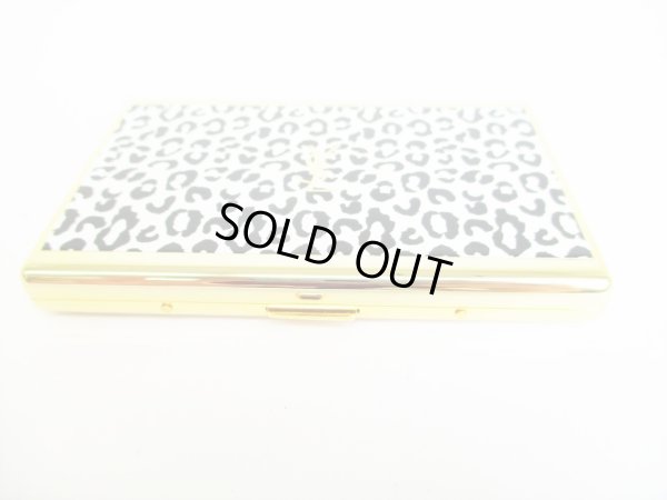 Photo2: Yves Saint Laurent YSL White Black Leopard Steel Card Holder #8593