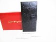 Photo1: Salvatore Ferragamo Gancini Black Leather Bifold Long Wallet #8617 (1)