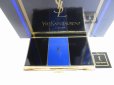 Photo1: Yves Saint Laurent YSL Gold Black Blue Steel Card Holder #8619 (1)