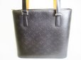 Photo2: LOUIS VUITTON Monogram Mat Black Leather Tote Bag Purse Stockton #8625 (2)