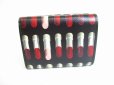 Photo2: PRADA Black Saffiano Leather Lipstick Motif Trifold Wallet Wallet #8628 (2)
