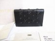 Photo1: JIMMY CHOO Starts Black Leather Credit Card Business Card Holder #8634 (1)