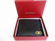 Photo12: Salvatore Ferragamo Gancini Black Leather Bifold Wallet #8635