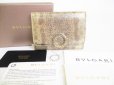 Photo1: BVLGARI Gold Clip Milky opal Leather Business Card Holder #8651 (1)