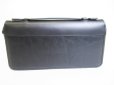 Photo2: HUNTING WORLD Battue Black Leather Clutch Bag Round Zip Wallet #8657 (2)