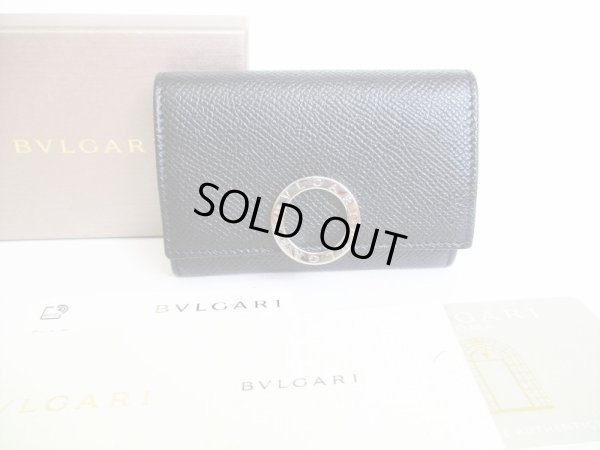 Photo1: BVLGARI Black Leather Logo Clip Coin Purse Coin Wallet #8666