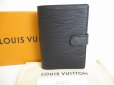 Photo1: LOUIS VUITTON Epi Black Document Holders Small Ring Agenda Cover #8674 (1)