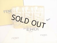 FENDI Zucca Gold Leather Bifold Wallet Conpact Wallet #8675