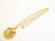 Photo1: LOUIS VUITTON LV Circle Gold Silver Chain Louise Long Necklace #8703 (1)