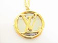 Photo2: LOUIS VUITTON LV Circle Gold Silver Chain Louise Long Necklace #8703 (2)