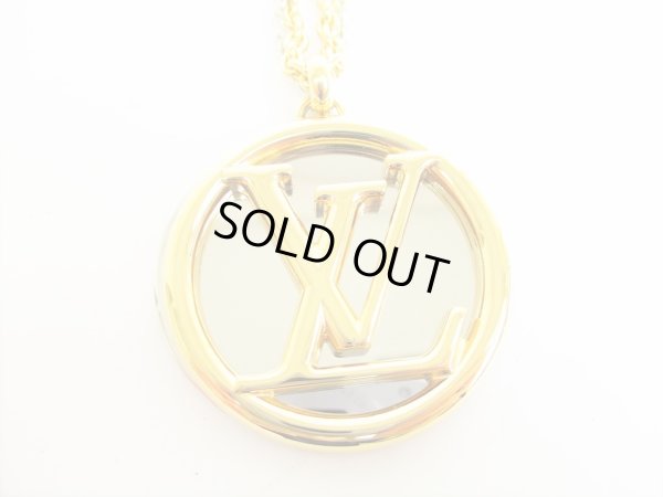 Photo2: LOUIS VUITTON LV Circle Gold Silver Chain Louise Long Necklace #8703