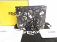 Photo1: FENDI Bugs Eyes Black Leather Bifold Bill Wallet Compact Wallet #8707 (1)