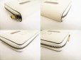 Photo7: GUCCI Vintage Logo Motif Pearl White Leather Round Zip Wallet #8712