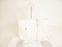 Jimmy Choo Plastic Stars White Leather Tote Bag Purse SASHA S #8733