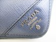 Photo10: PRADA Navy Blue Saffiano Metal Leather Round Zip Long Wallet #8734