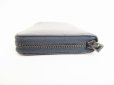 Photo6: PRADA Navy Blue Saffiano Metal Leather Round Zip Long Wallet #8734