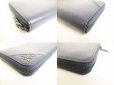 Photo7: PRADA Navy Blue Saffiano Metal Leather Round Zip Long Wallet #8734