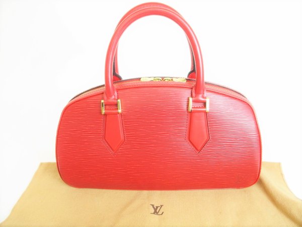 Photo1: LOUIS VUITTON Epi Red Leather Hand Bag Purse Jasmine #8736