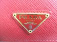 Photo10: PRADA Red Saffiano Rose Leather Flap Long Wallet Purse #8737