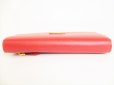 Photo6: PRADA Red Saffiano Rose Leather Flap Long Wallet Purse #8737