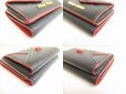 Photo7: miumiu Black Leather Madras Love Trifold Wallet Compact Wallet #8740