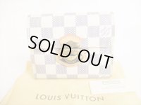 LOUIS VUITTON Damier Azur Leather Trifold Wallet Purse Joey #8741