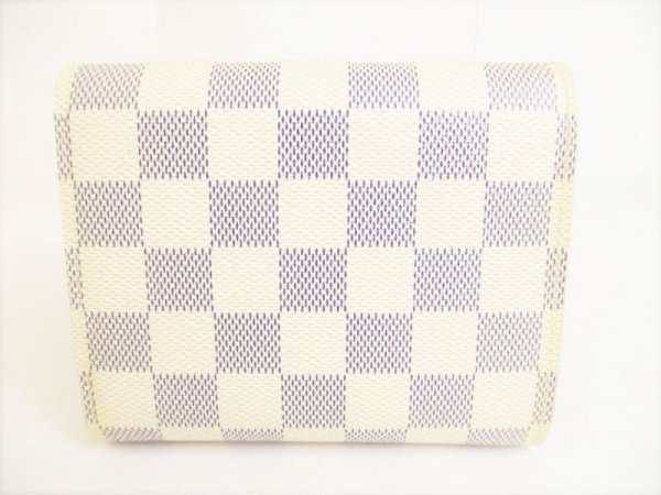 Photo2: LOUIS VUITTON Damier Azur Leather Trifold Wallet Purse Joey #8741