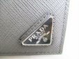 Photo10: PRADA Gray Tricolor Saffiano Leather Bifold Wallet Compact Wallet #8744