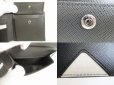 Photo9: PRADA Gray Tricolor Saffiano Leather Bifold Wallet Compact Wallet #8744