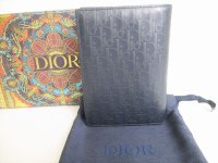 Christian Dior Navy Blue Leather Passport Holder Notebook Holder #8745