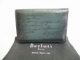 Photo1: Berluti Calligraphy Moss Green Leather Business Card Holder #8748 (1)