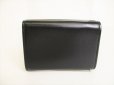 Photo2: Saint Laurent Paris YSL Black Leather Trifold Wallet Compact Wallet #8761 (2)