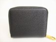 Photo2: Salvatore Ferragamo Gancini Black Leather Round Zip Bifold Wallet #8762 (2)