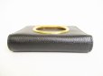 Photo5: Salvatore Ferragamo Gancini Black Leather Round Zip Bifold Wallet #8762