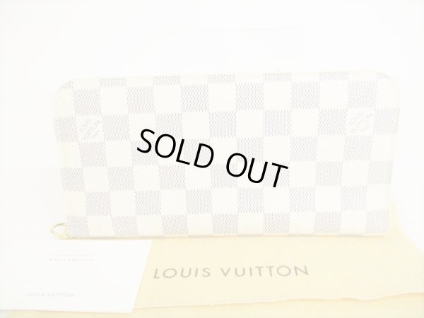 Photo1: LOUIS VUITTON Leather Damier Azur Wallet Porte Feuille insolite #8776