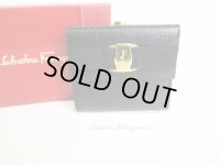 Salvatore Ferragamo Vala Black Leather Bifold Long Wallet #8791