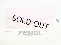 FENDI F IS FENDI Pink Leather Flap Long Wallet Cotinental Wallet #8800
