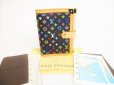 Photo1: LOUIS VUITTON Multicolor Black Leather Small Ring Agenda Cover #8811 (1)