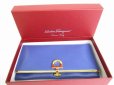 Photo12: Salvatore Ferragamo Gancini Blue Leather Bifold Long Wallet #8814